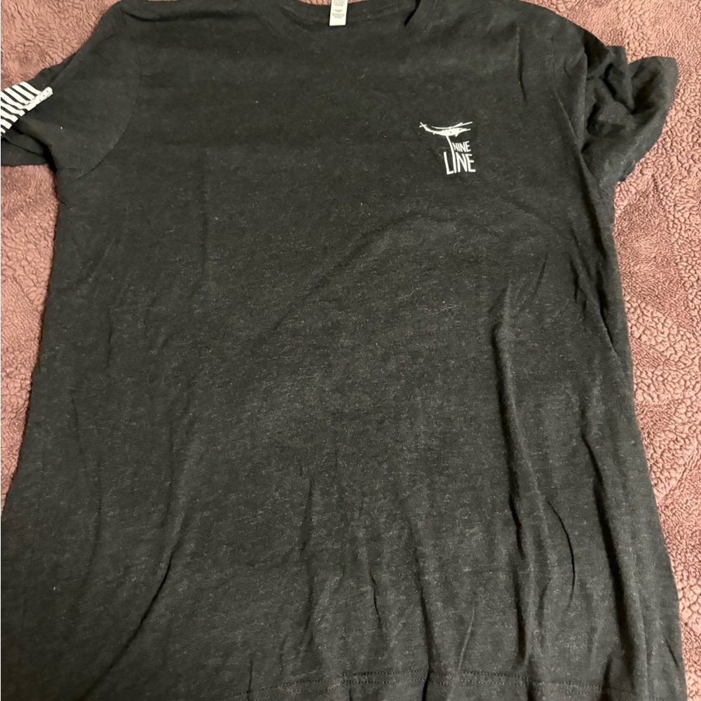 Nine Line Apparel Black Short Sleeve Crew Tee with Left-Chest LINE Graphic